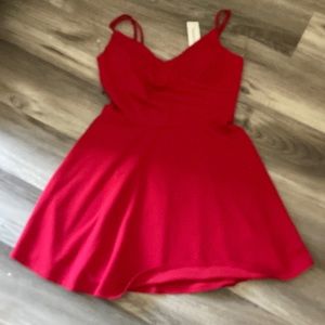 Francesca’s red midi dress